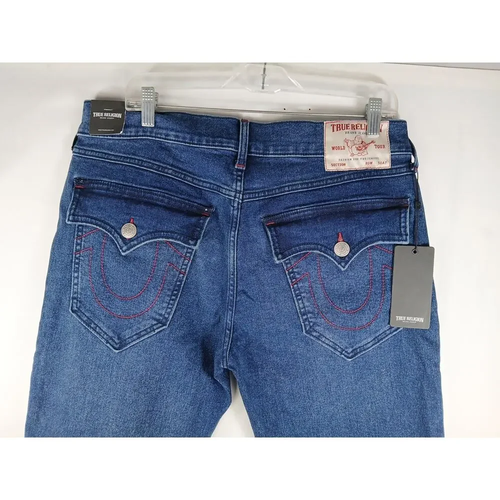 True Religion Blue Jeans Ricky SN Flap Straight Men's US Size 34 New With Tags